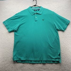 Izod‎ Polo Shirt Mens 2XL XXL Silk Wash Teal Mesh Stretch Preppy Comfort Casual